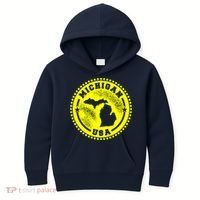 Michigan USA Yellow Logo Kids Hoodie thumb 0