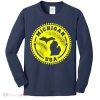 Michigan USA Yellow Logo Kids Long Sleeve Shirt thumb 0