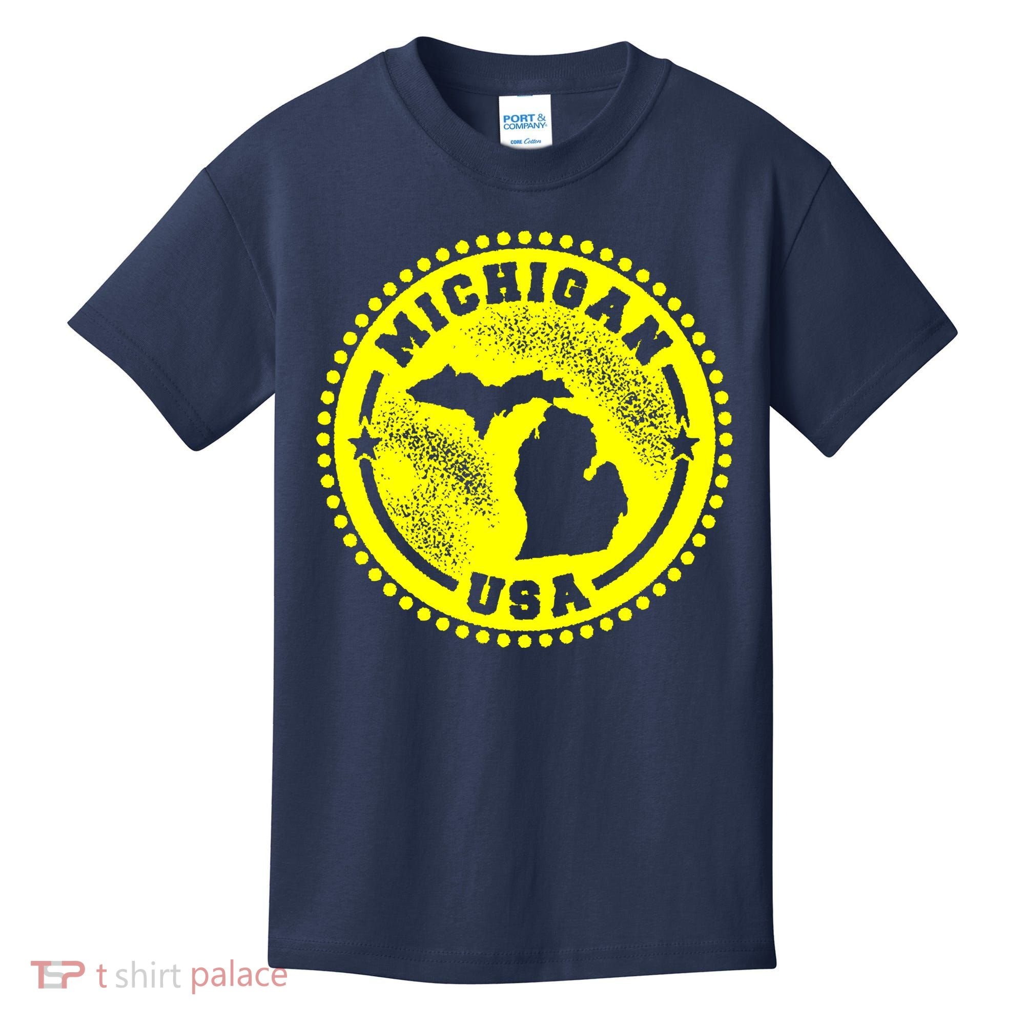 Michigan USA Yellow Logo Kids T-Shirt
