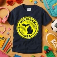 Michigan USA Yellow Logo Kids T-Shirt thumb 3
