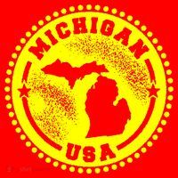 Michigan USA Yellow Logo Santa Hat thumb 1
