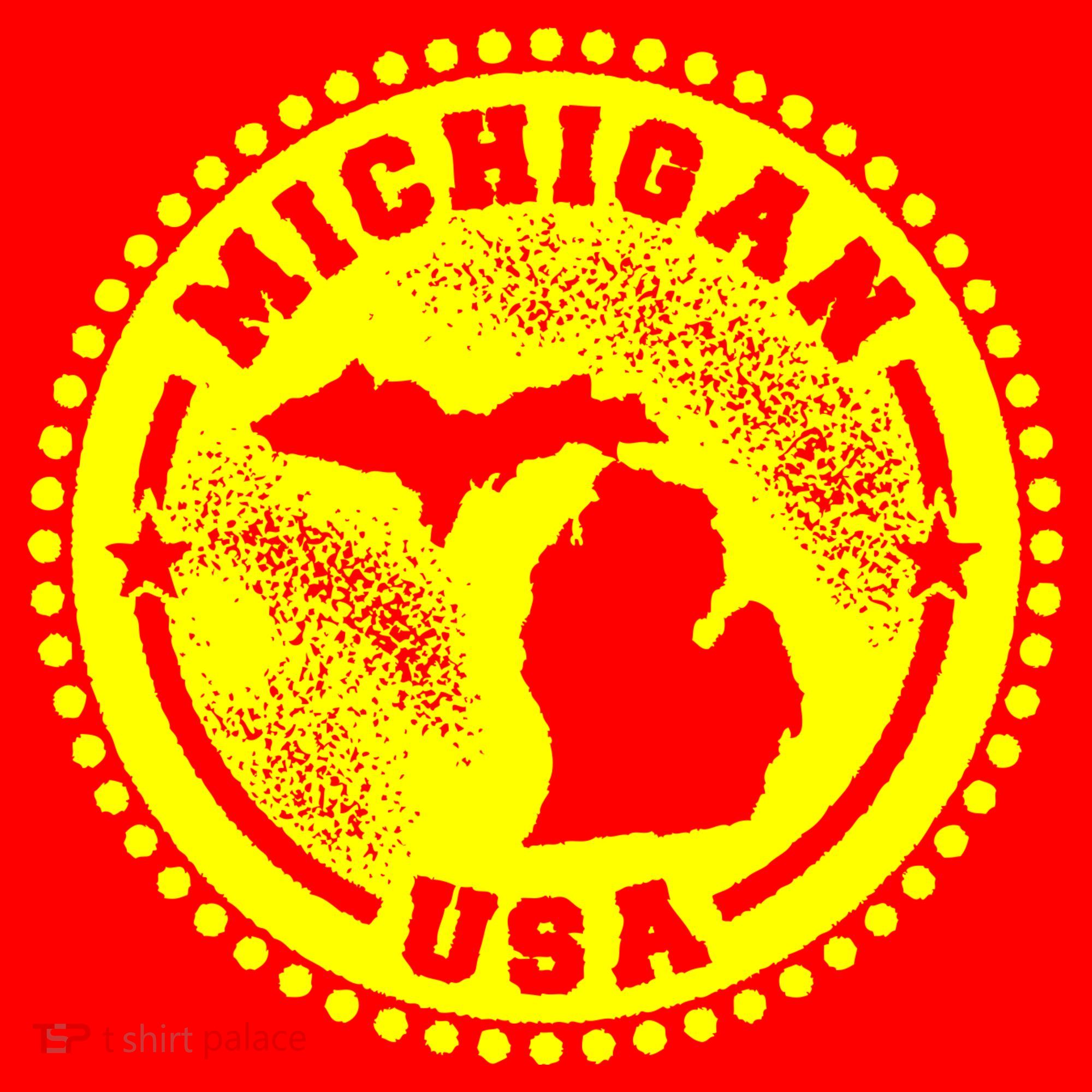 Michigan USA Yellow Logo Santa Hat