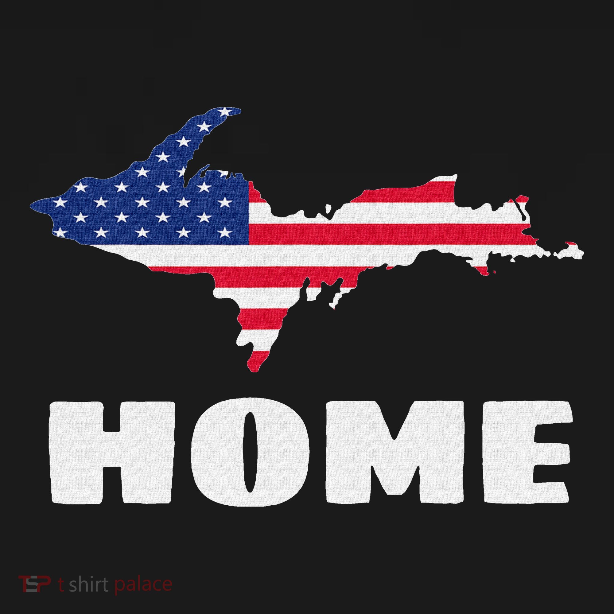 Michigan Up Yooper Upper Peninsula Home Usa Flag Patriotic Sweatshirt