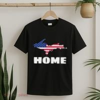 Michigan Up Yooper Upper Peninsula Home Usa Flag Patriotic T-Shirt thumb 2