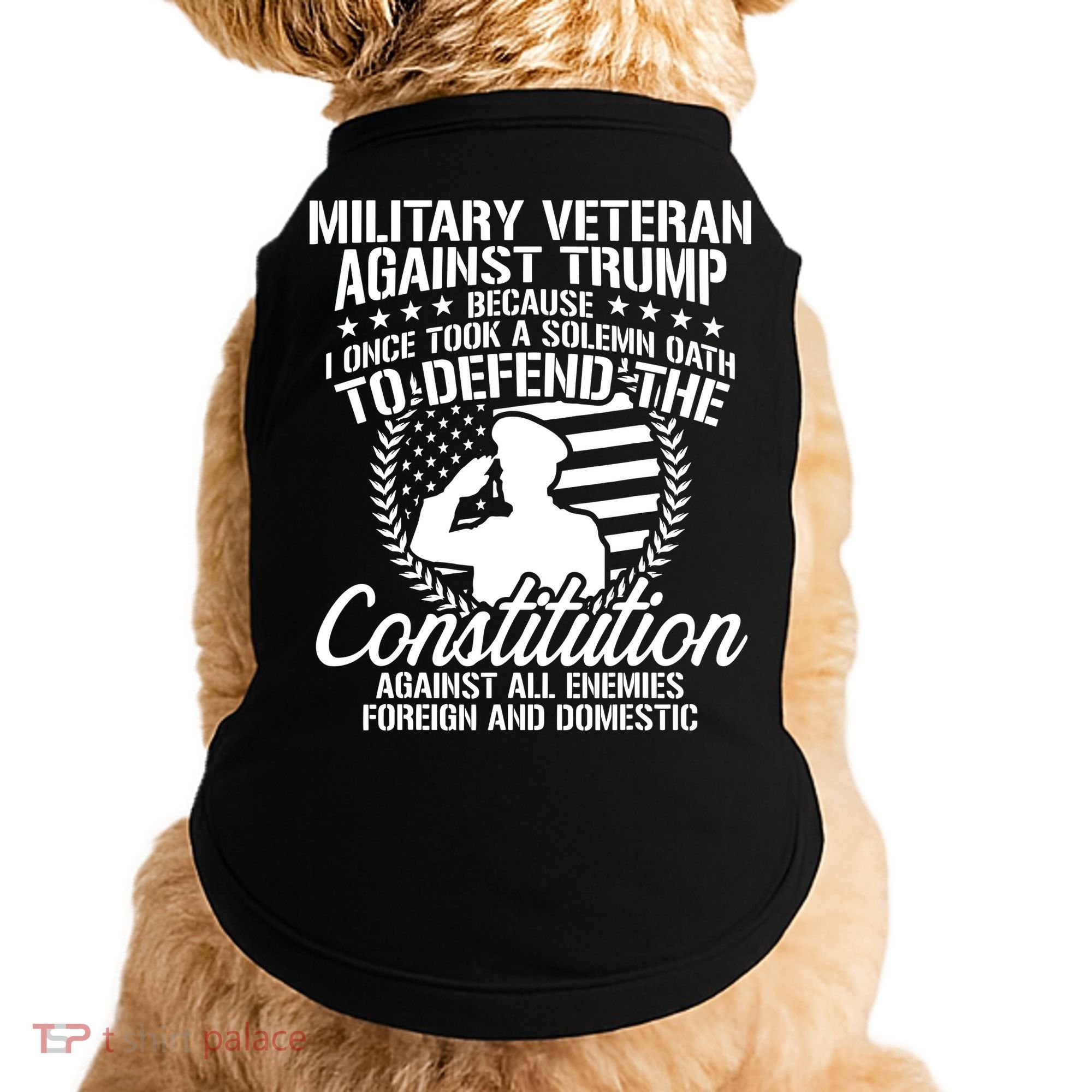 Military Veterans Against Trump 2020 Usa Election Doggie Tank