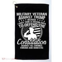 Military Veterans Against Trump 2020 Usa Election Golf Towel thumb 0