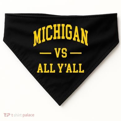 Michigan vs All Y'all  Throwback   USA-Made Doggie Bandana