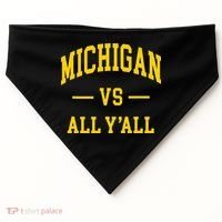 Michigan vs All Y'all  Throwback   USA-Made Doggie Bandana thumb 0