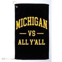 Michigan vs All Y'all  Throwback   Golf Towel thumb 0
