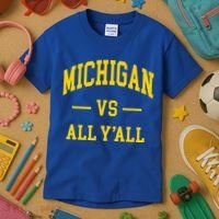 Michigan vs All Y'all  Throwback   Kids T-Shirt thumb 3