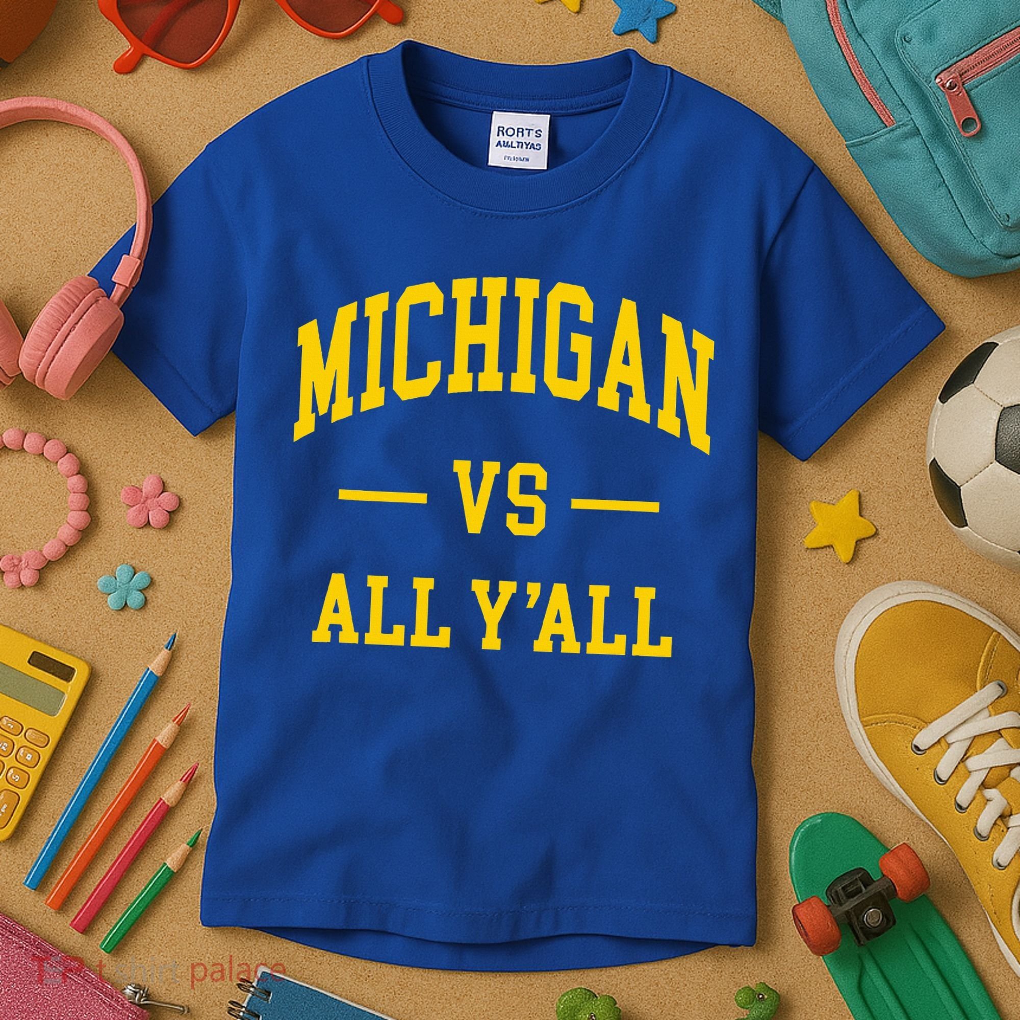 Michigan vs All Y'all  Throwback   Kids T-Shirt