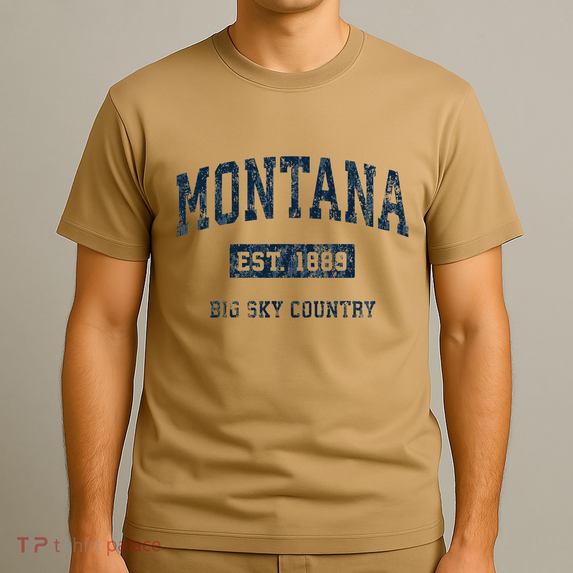 Montana Vintage Athletic Sports Print T-Shirt