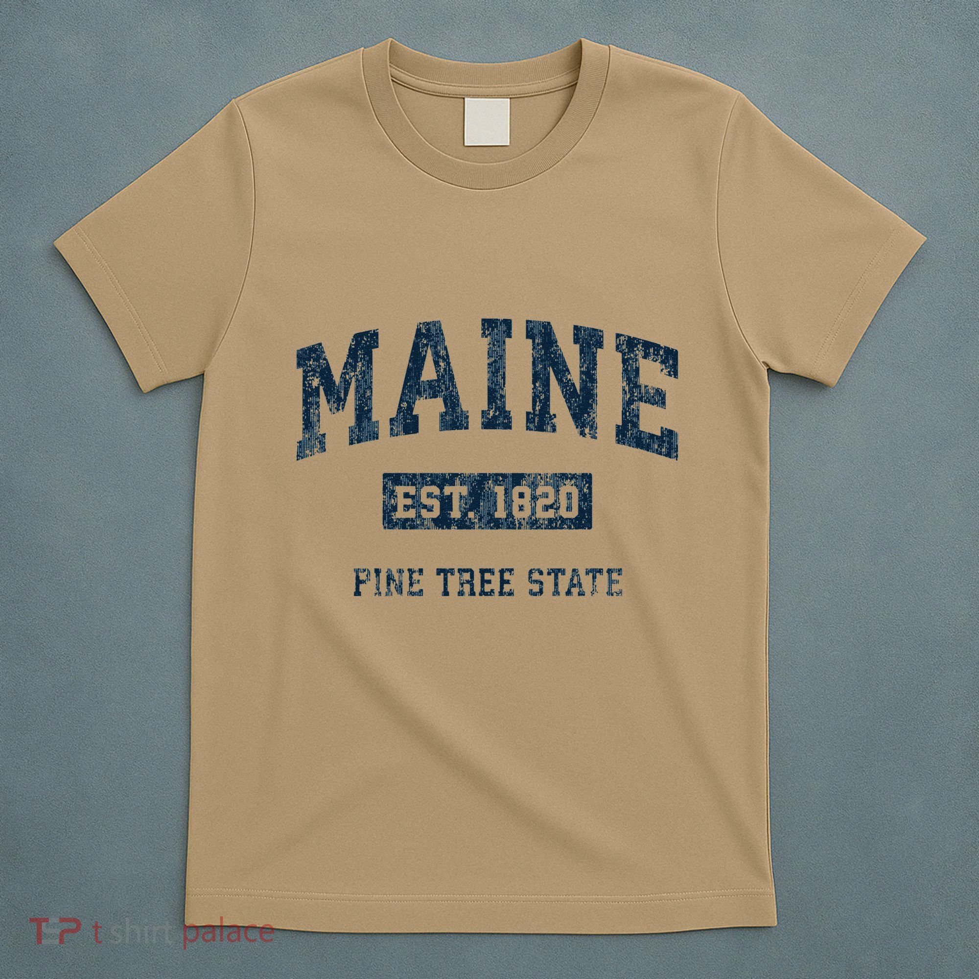 Maine Vintage Athletic Sports Print T-Shirt