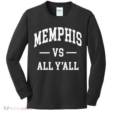 Memphis Vs All YAll Throwback Design Classic Kids Long Sleeve Shirt