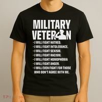 Military Veterans Against Trump 2020 Fight Usa Election T-Shirt thumb 3