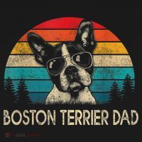 Men Vintage Boston Terrier Dad Dog Dad Fathers Day T-Shirt thumb 7