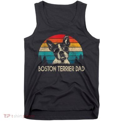 Men Vintage Boston Terrier Dad Dog Dad Fathers Day Tank Top