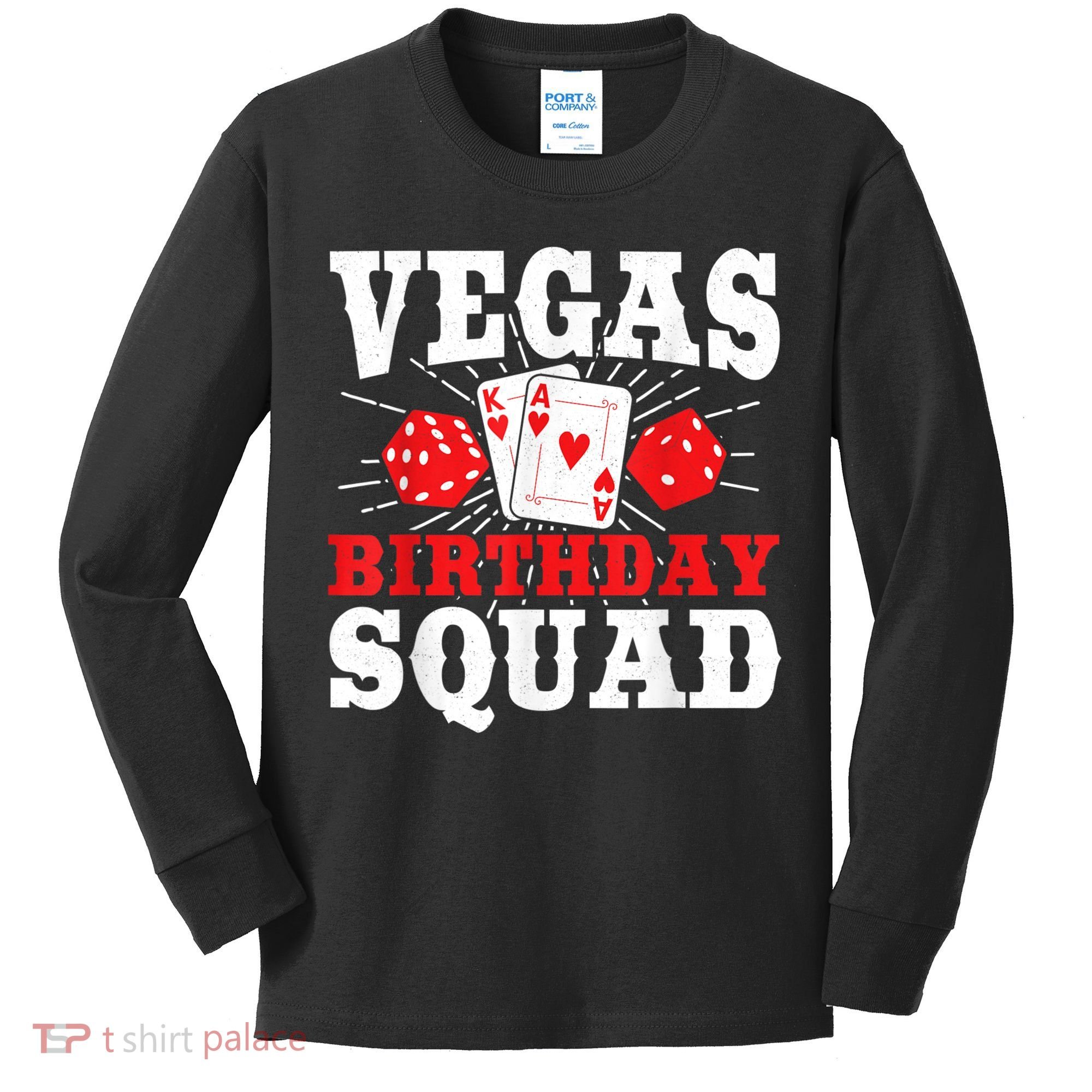 Matching Vegas Birthday Squad Las Vegas Birthday Party Kids Long Sleeve Shirt