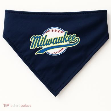 Milwaukee Vintage Baseball Throwback Retro Design USA-Made Doggie Bandana