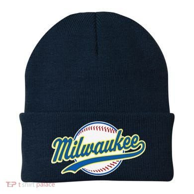 Milwaukee Vintage Baseball Throwback Retro Design Beanie