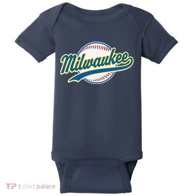Milwaukee Vintage Baseball Throwback Retro Design Baby Bodysuit