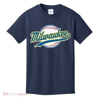 Milwaukee Vintage Baseball Throwback Retro Design Kids T-Shirt