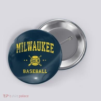 Milwaukee Vintage Baseball Throwback Retro Design Button