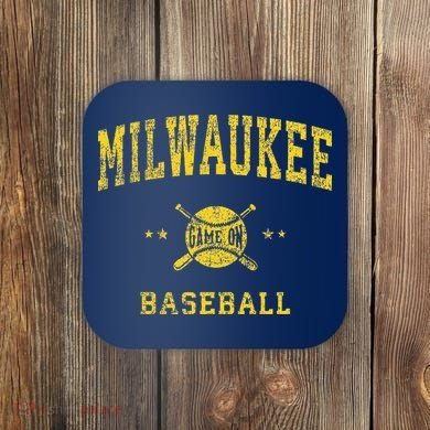Milwaukee Vintage Baseball Throwback Retro Design Coaster