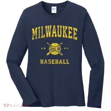 Milwaukee Vintage Baseball Throwback Retro Design Women's Long Sleeve Shirt