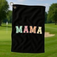 Mama Varsity Cute Mothers Day Golf Towel thumb 1