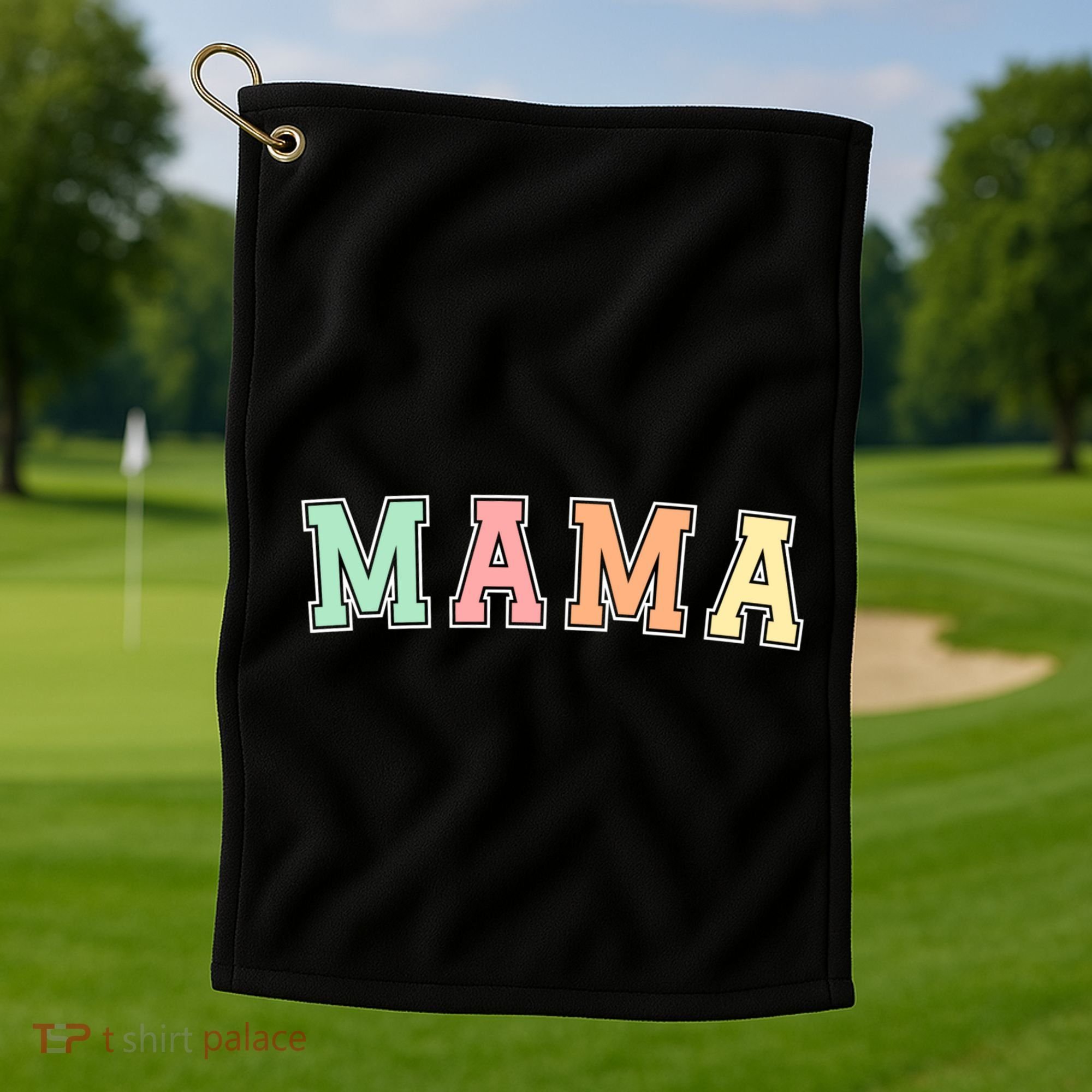 Mama Varsity Cute Mothers Day Golf Towel