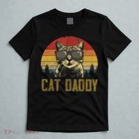 Mens Vintage Cat Daddy Father's Day Shirt Funny Cat Lover TShirt T-Shirt thumb 5