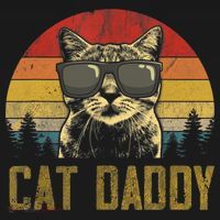 Mens Vintage Cat Daddy Father's Day Shirt Funny Cat Lover TShirt T-Shirt thumb 7