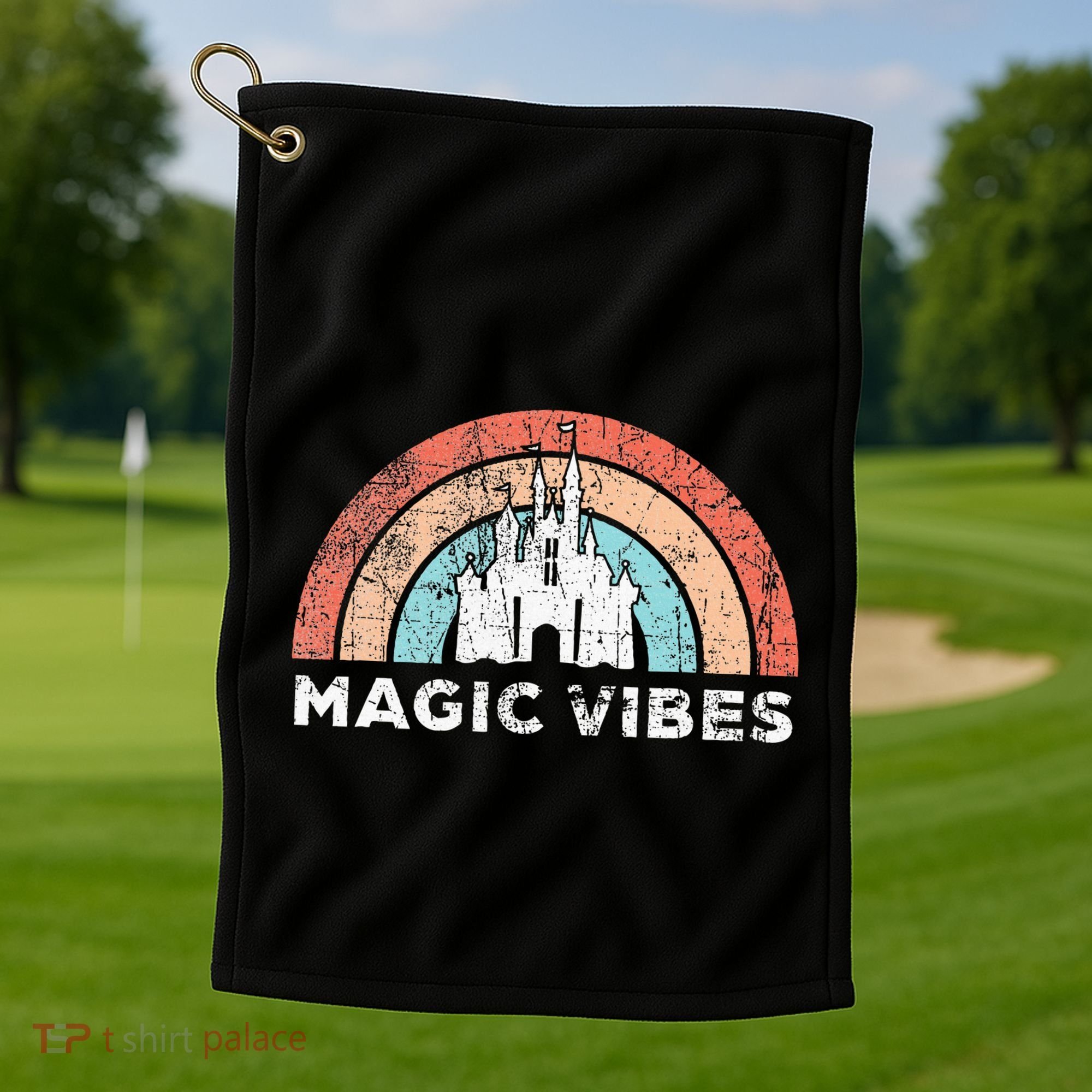 Magic Vibes Cute Matching Vacation Tops Golf Towel