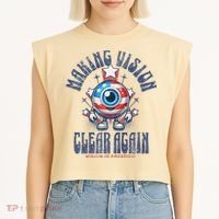 Making Vision Clear Again Funny Eye Garment-Dyed Women's Muscle Tee thumb 2