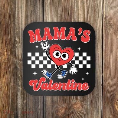 Mamas Valentine Cute Heart Retro Gift Coaster