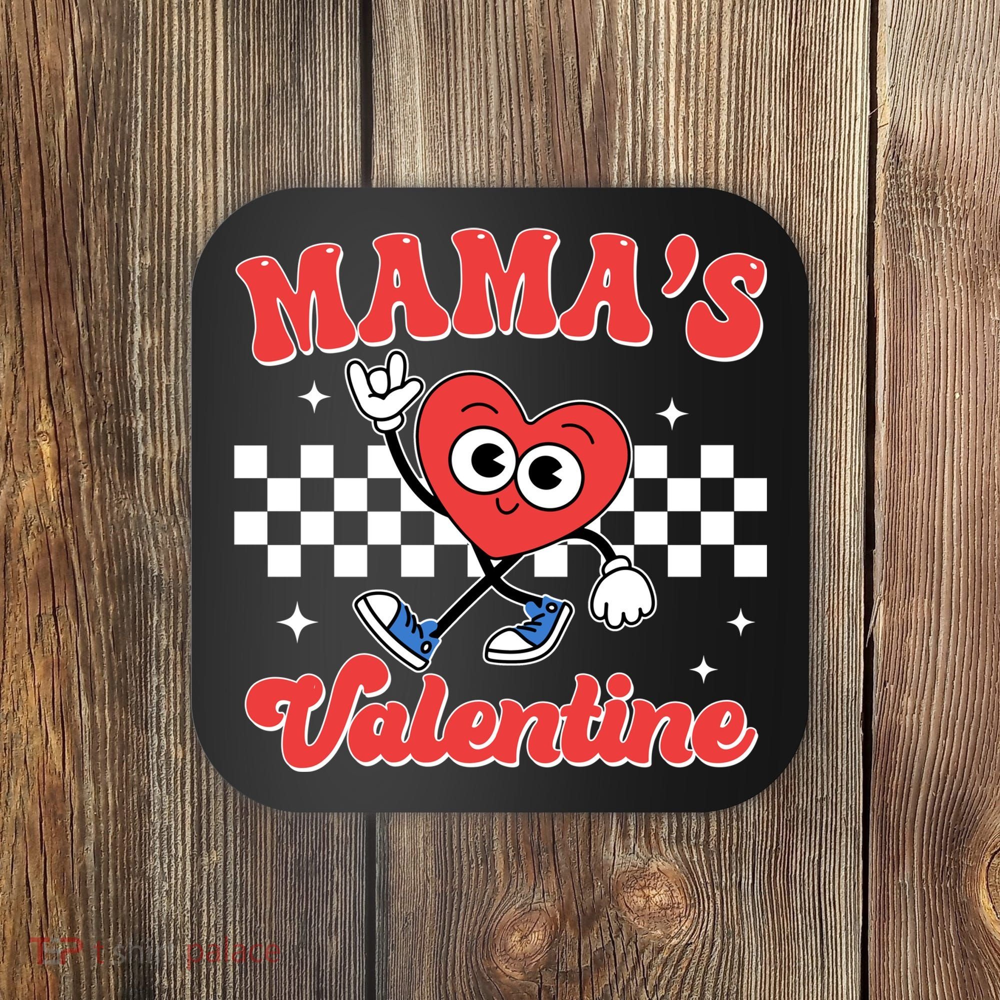 Mamas Valentine Cute Heart Retro Gift Coaster