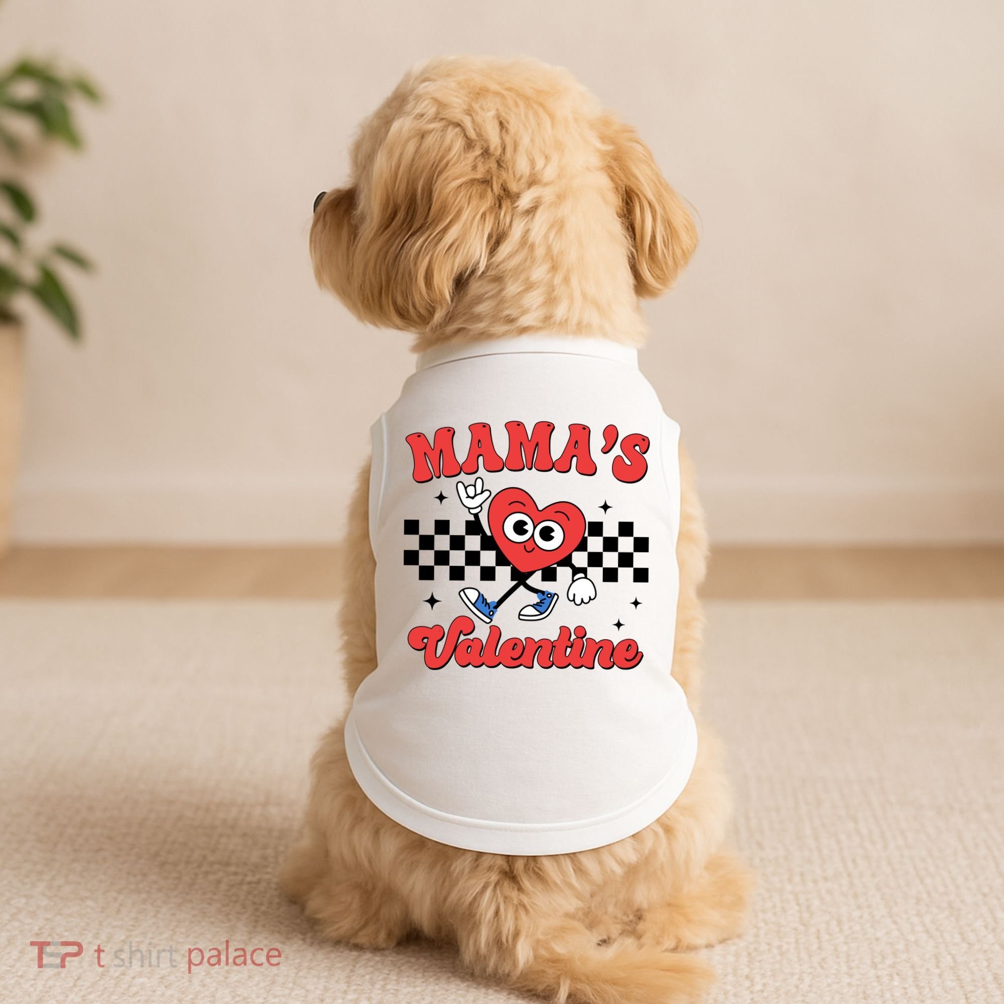 Mamas Valentine Cute Heart Retro Gift Doggie Tank