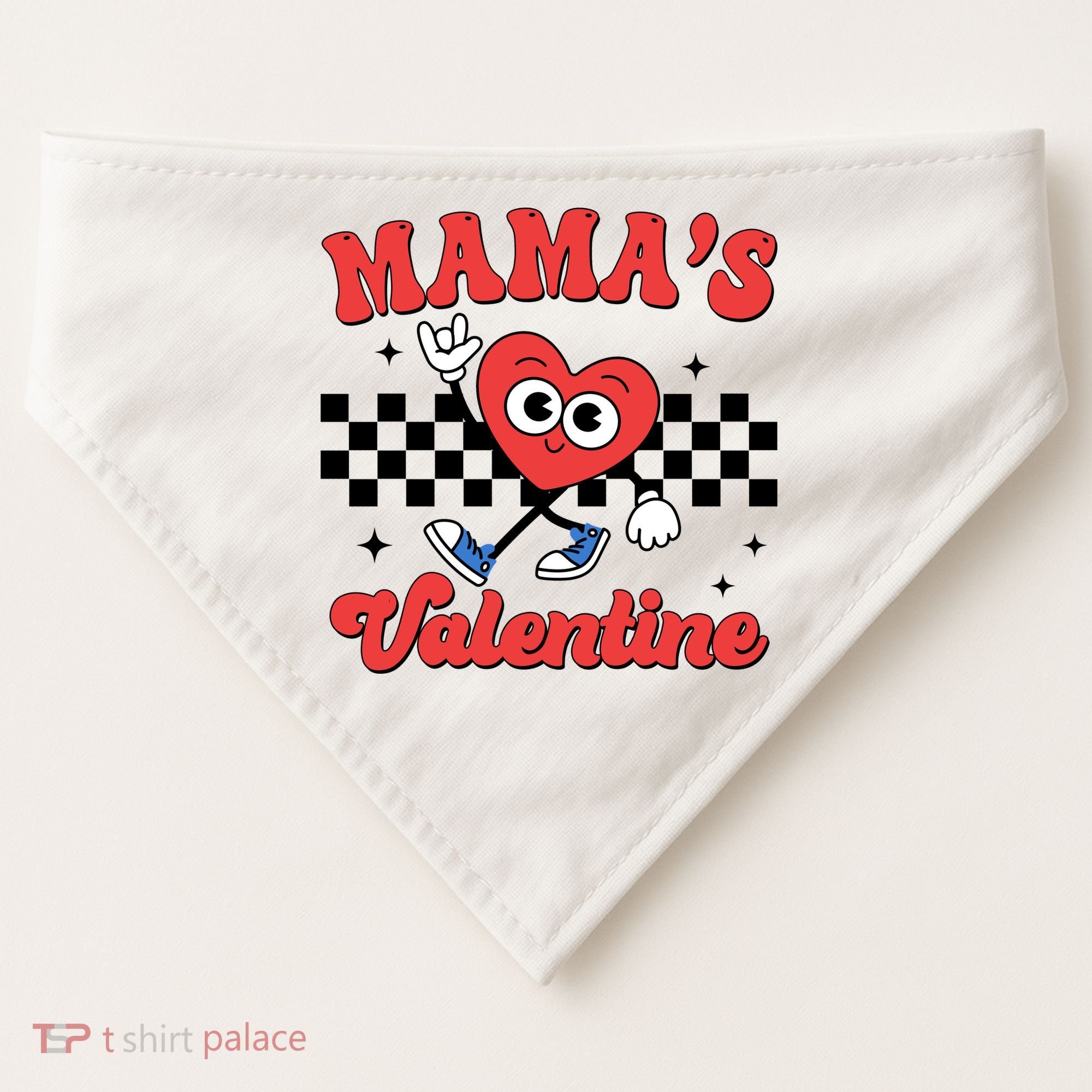 Mamas Valentine Cute Heart Retro Gift USA-Made Doggie Bandana