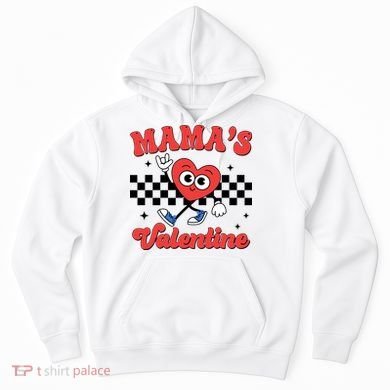 Mamas Valentine Cute Heart Retro Gift Hoodie