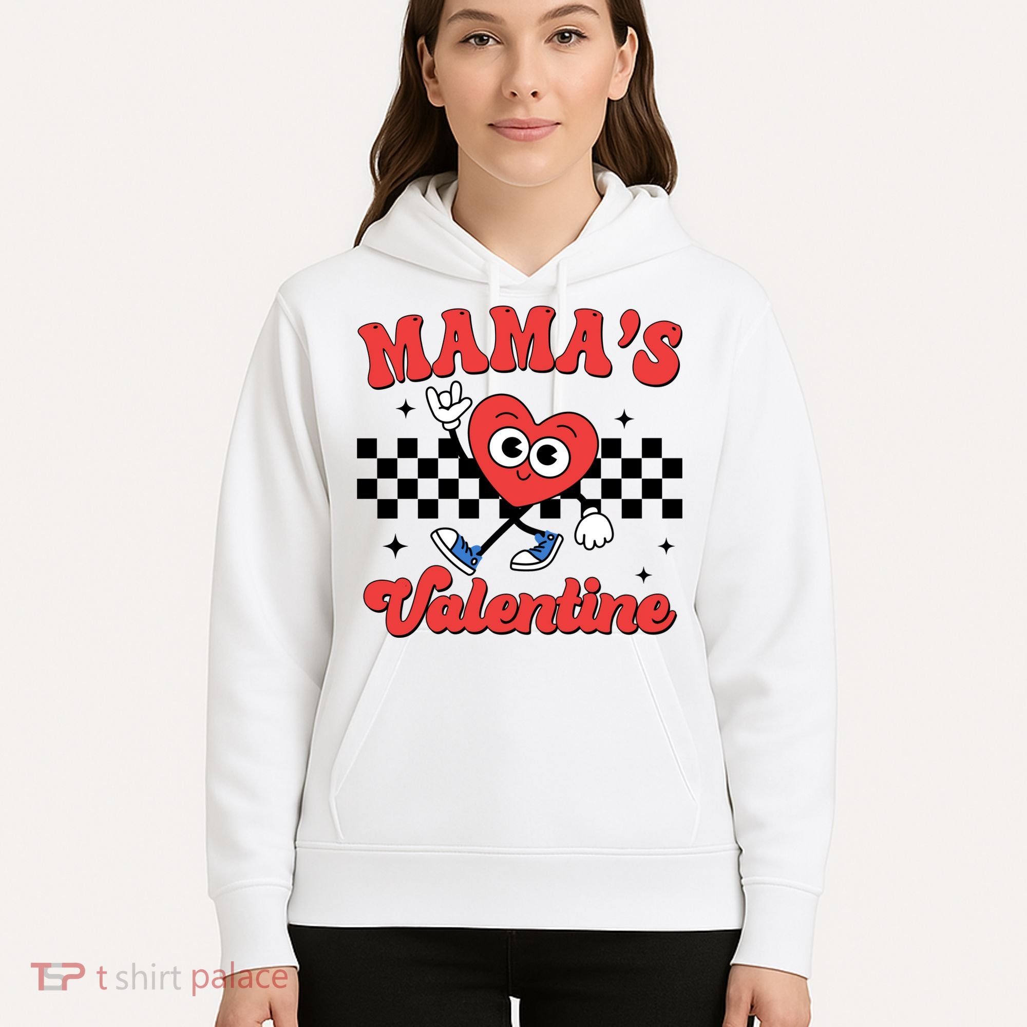 Mamas Valentine Cute Heart Retro Gift Hoodie