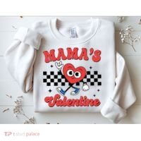 Mamas Valentine Cute Heart Retro Gift Sweatshirt thumb 2
