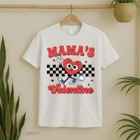Mamas Valentine Cute Heart Retro Gift T-Shirt thumb 2