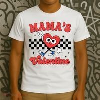 Mamas Valentine Cute Heart Retro Gift T-Shirt thumb 3