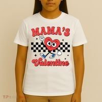 Mamas Valentine Cute Heart Retro Gift T-Shirt thumb 4