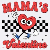 Mamas Valentine Cute Heart Retro Gift T-Shirt thumb 7