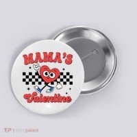 Mamas Valentine Cute Heart Retro Gift Button thumb 0