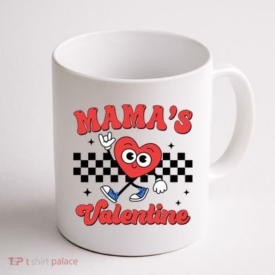 Mamas Valentine Cute Heart Retro Gift Coffee Mug back
