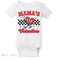 Mamas Valentine Cute Heart Retro Gift Baby Bodysuit thumb 0