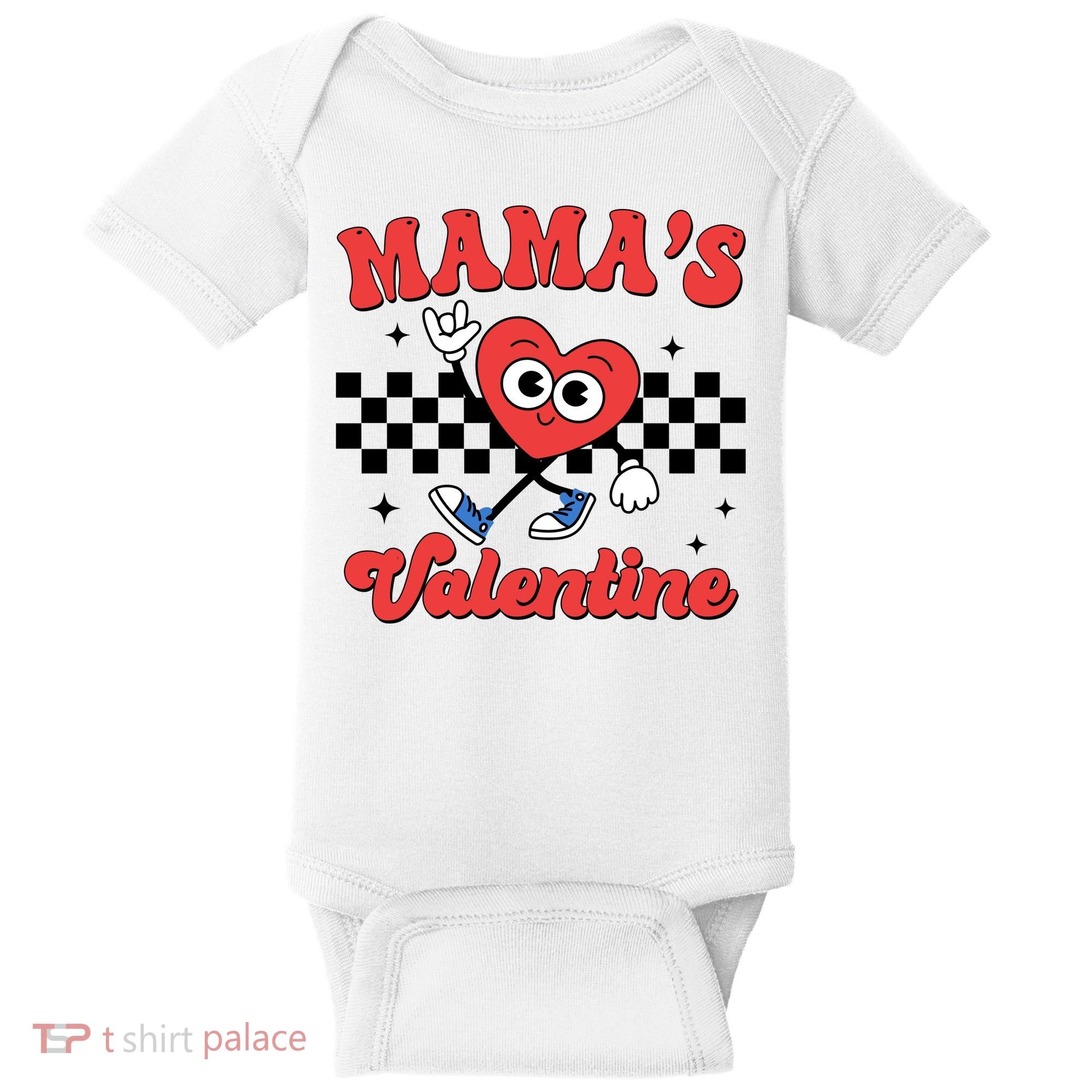 Mamas Valentine Cute Heart Retro Gift Baby Bodysuit